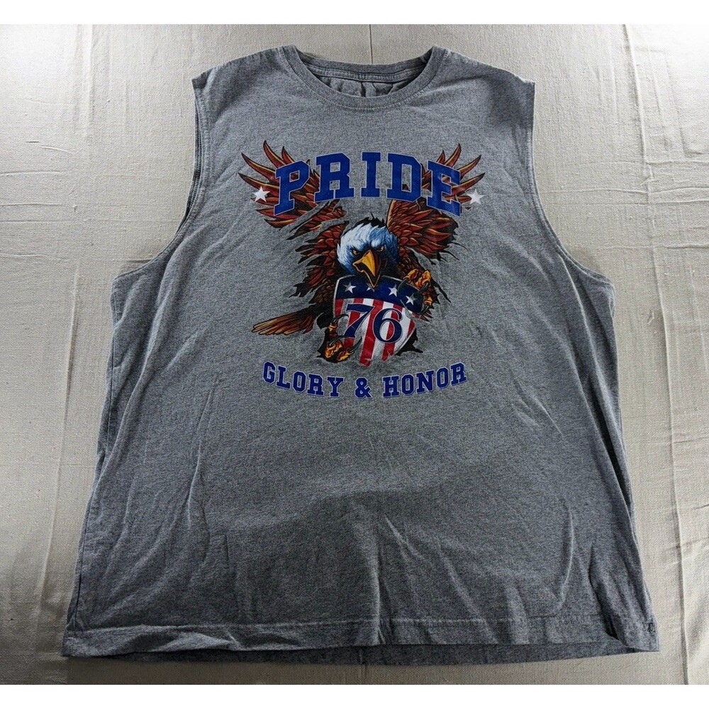 Way to Celebrate Patriotic Men's Gray American Pride Tank Top - Size XL